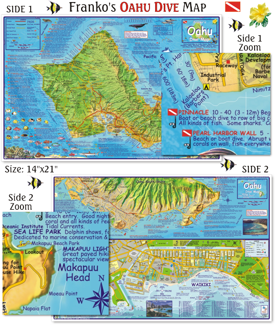 Home - Oahu Wreck Dive Map (539x637), Png Download