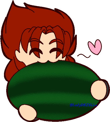 Does Super Saiyan 4 Gogeta~senpai Like His Watermelon - Cartoon (486x600), Png Download