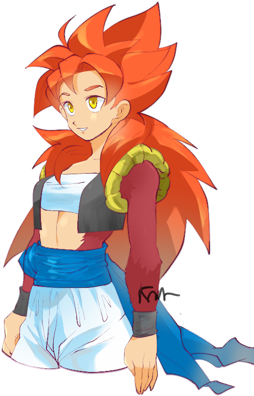 Female Gogeta^^ Dbz Gt, Female Dragon, Dragon Ball - Female Gogeta (559x794), Png Download