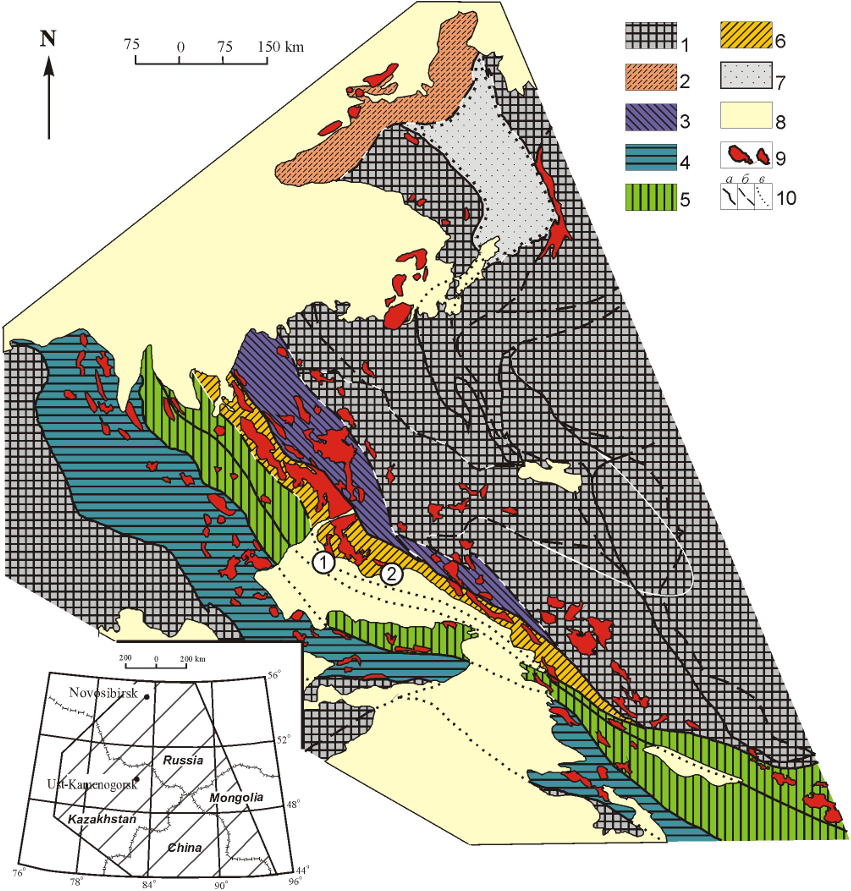 Tectonic Scheme Of Altai Collision System , After (vladimirov - Atlas (850x897), Png Download