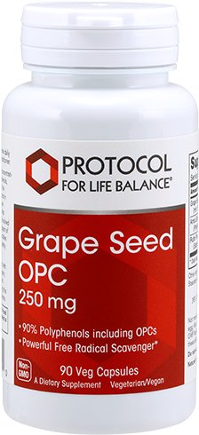 Grape Seed Opc, 250 Mg - Protocol For Life Balance - Mk7 Vitamin K2 160 Mcg. (500x500), Png Download