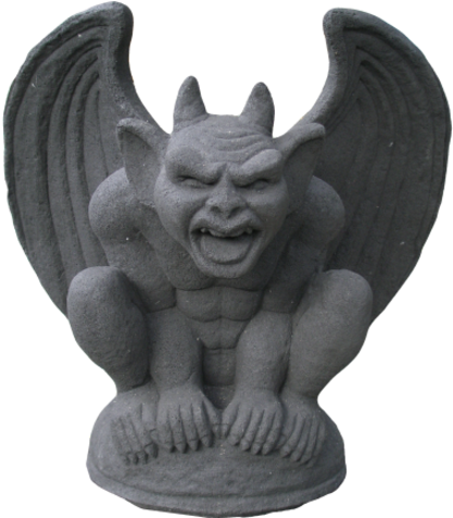 Gargoyle With Horns - Gargoyle Stone (550x476), Png Download
