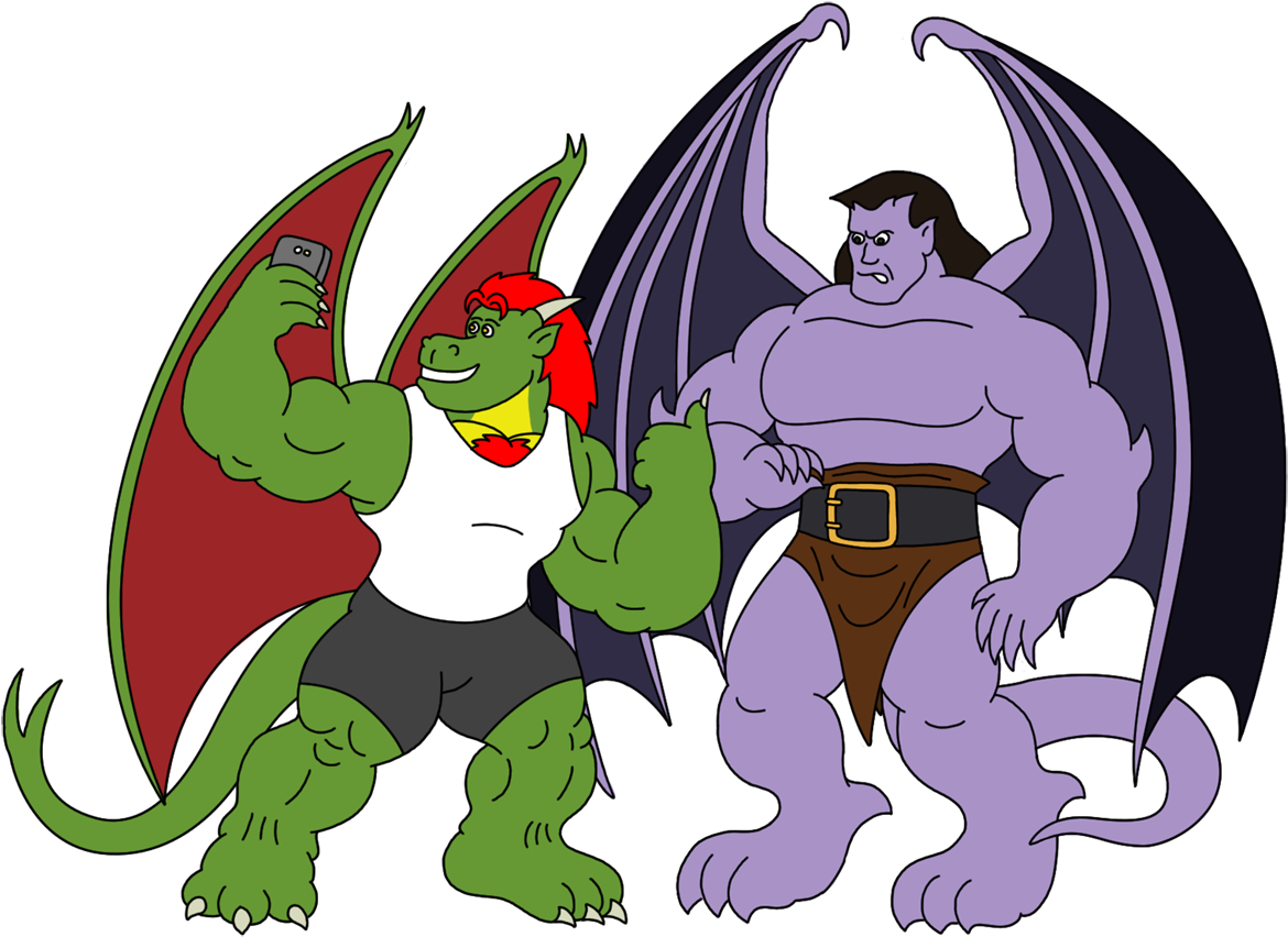 Sabrewing Meets Goliath From Gargoyles - Gargoyle Goliath (1300x926), Png Download
