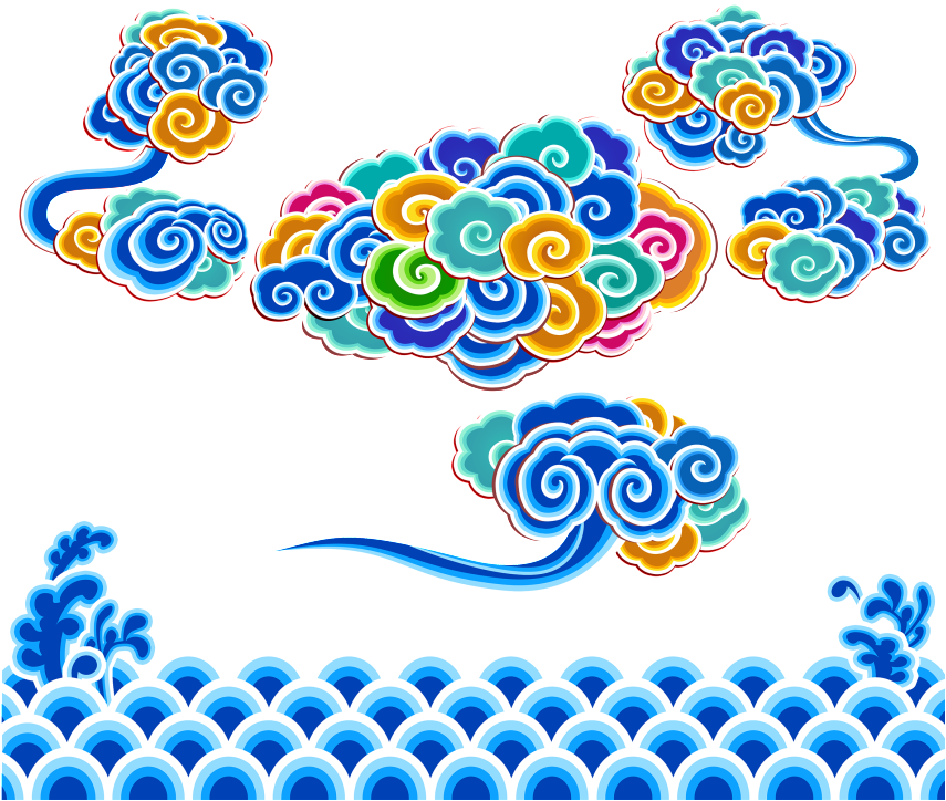 Blue And Auspicious Cloud Decoration - Bag Bath Towel Colour Of The Clouds Polyester Velvet (1024x1024), Png Download