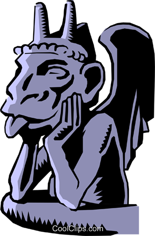 Cartoon Gargoyle Royalty Free Vector Clip Art Illustration (317x480), Png Download