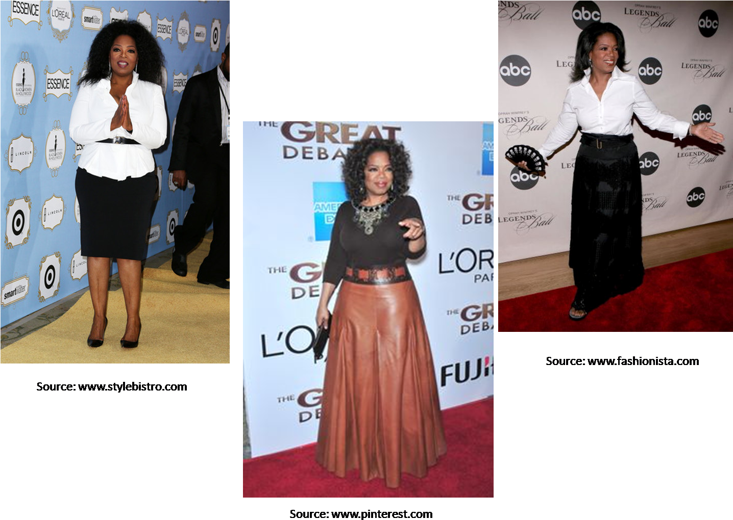 Oprah Winfrey -busty Inverted Triangle Body Shape - Busty Inverted Triangle (1437x1039), Png Download