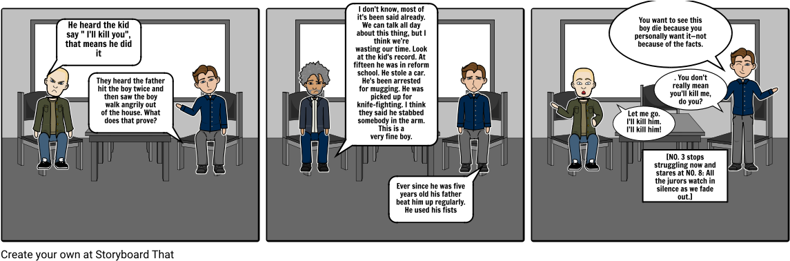 12 Angry Men Scene By Madison Farrell - Cartoon (1164x385), Png Download