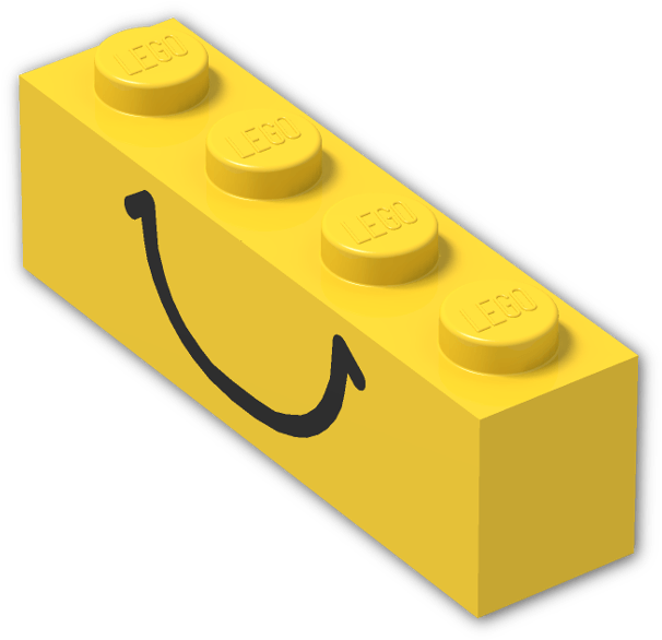 Brick 1 X 4 With Black Smile Pattern - Plastic (800x600), Png Download