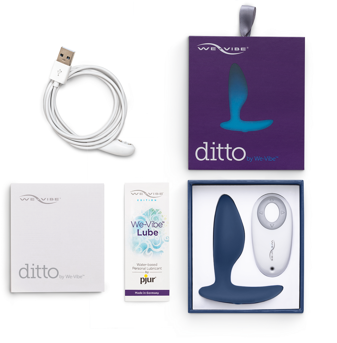 Ditto Boxcontent Blue-1200 - We-vibe Ditto Purple ウィーバイブ ディット パープル (1200x1200), Png Download