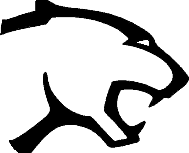 Cougar Black C - Black And White Cougar Graphic (618x500), Png Download