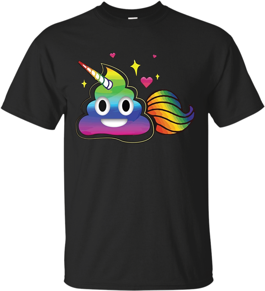 Cute Girl Rainbow Emoji Poop Shirt - Cute Girl Rainbow Emoji Poop T-shirt (1024x1024), Png Download