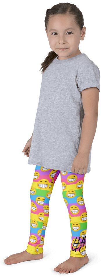 Kid's Rainbow Emoji Leggings - Kids Leggings Pnhg (1000x1000), Png Download