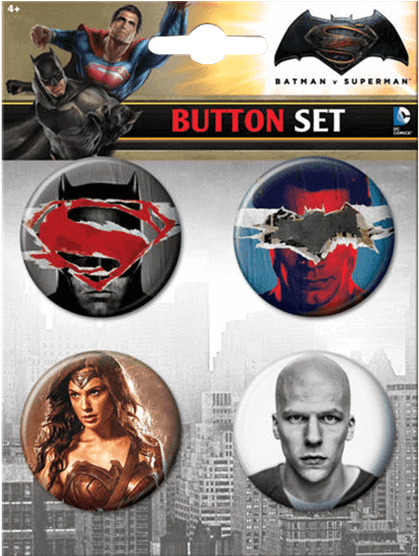 Lex Luthor Button Set - Ata-boy Batman V Superman: Dawn Of Justice Assortment (555x555), Png Download