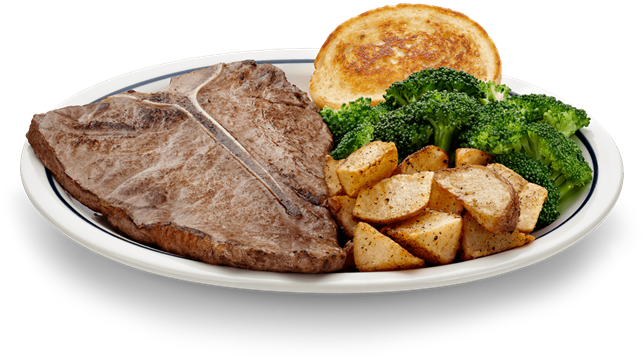 Ihop Menu ¨t-bone Steak - T Bone Steak Png (703x367), Png Download