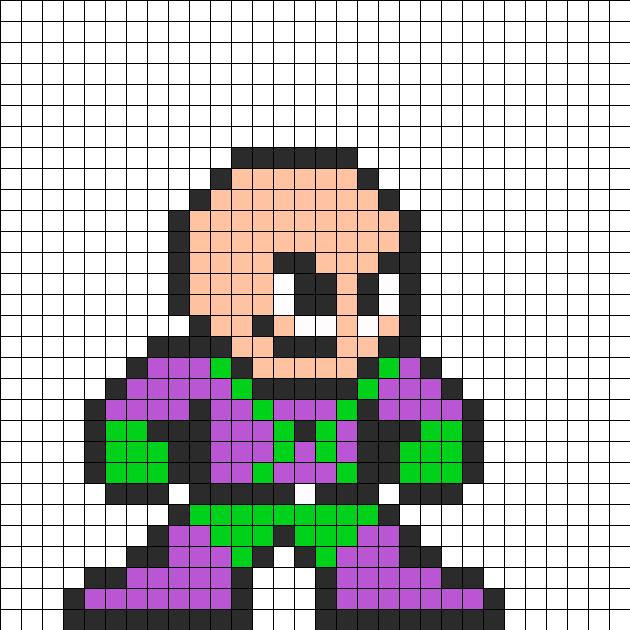 Superman Villian Lex Luthor Perler Bead Pattern Perler - Overwatch Soldier 76 Pixel (630x630), Png Download