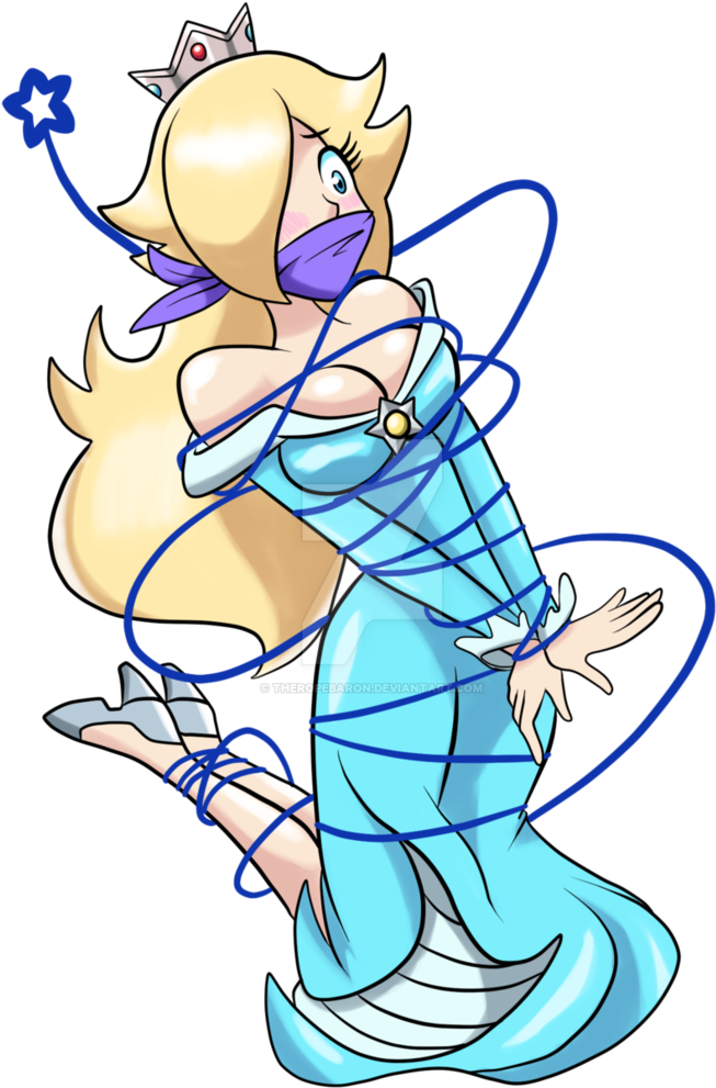 Rosalina Bound And Gagged By Theropebaron - Princess Peach Tied Up And Gagged (743x1074), Png Download