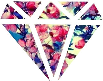 Tumblr Png Wallpaper Clipart - Flower Diamond (448x395), Png Download