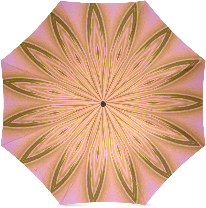 Gold Grapefruit Swirls Foldable Umbrella (1000x1000), Png Download