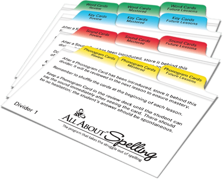 Aas Spelling Divider Cards - All About Spelling (450x362), Png Download