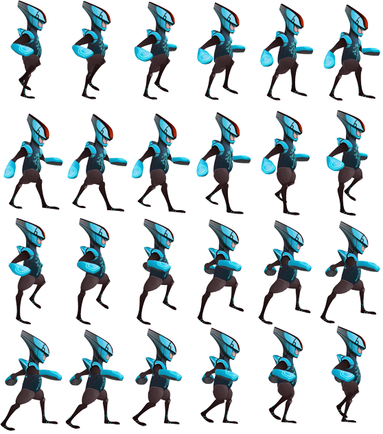 Blob Game - Walking Character Game Sprite Sheet (558x632), Png Download