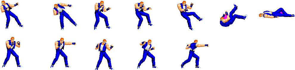 These Animations I Have Modified Though ,from Original - Sprite Sheet Fighting Game (1010x271), Png Download