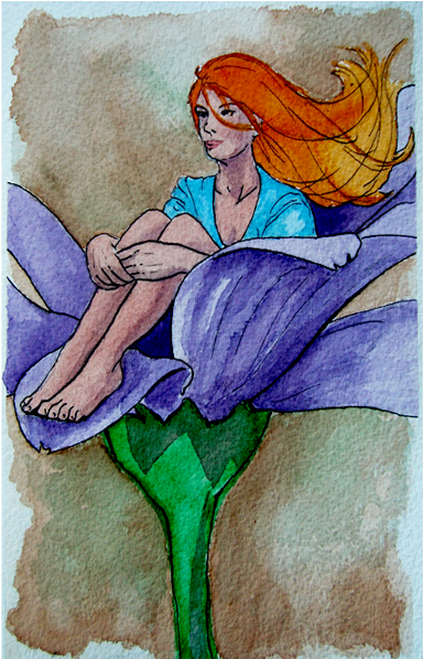 Girlonflower - Iris (922x596), Png Download