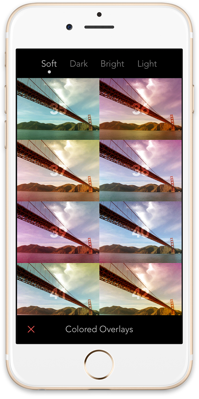 Colored Gel Overlays - Golden Gate Bridge (680x1360), Png Download