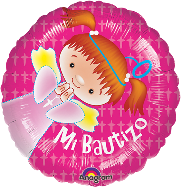 Globo Mi Bautizo Niña - 18" Magicolor Precious Pink Balloon Circle - Mylar (600x600), Png Download