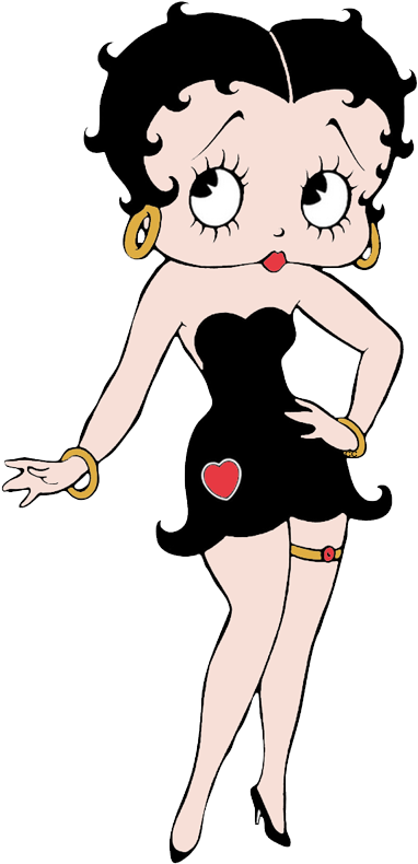 Betty Boop Clip Art Images Cartoon Clip Art - Black And White Betty Boop (398x800), Png Download