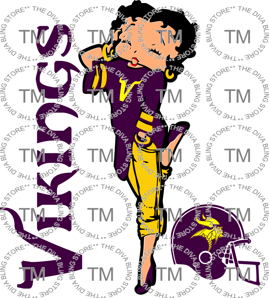 Image Of Betty Boop Vikings Svg File - Minnesota Vikings (885x980), Png Download