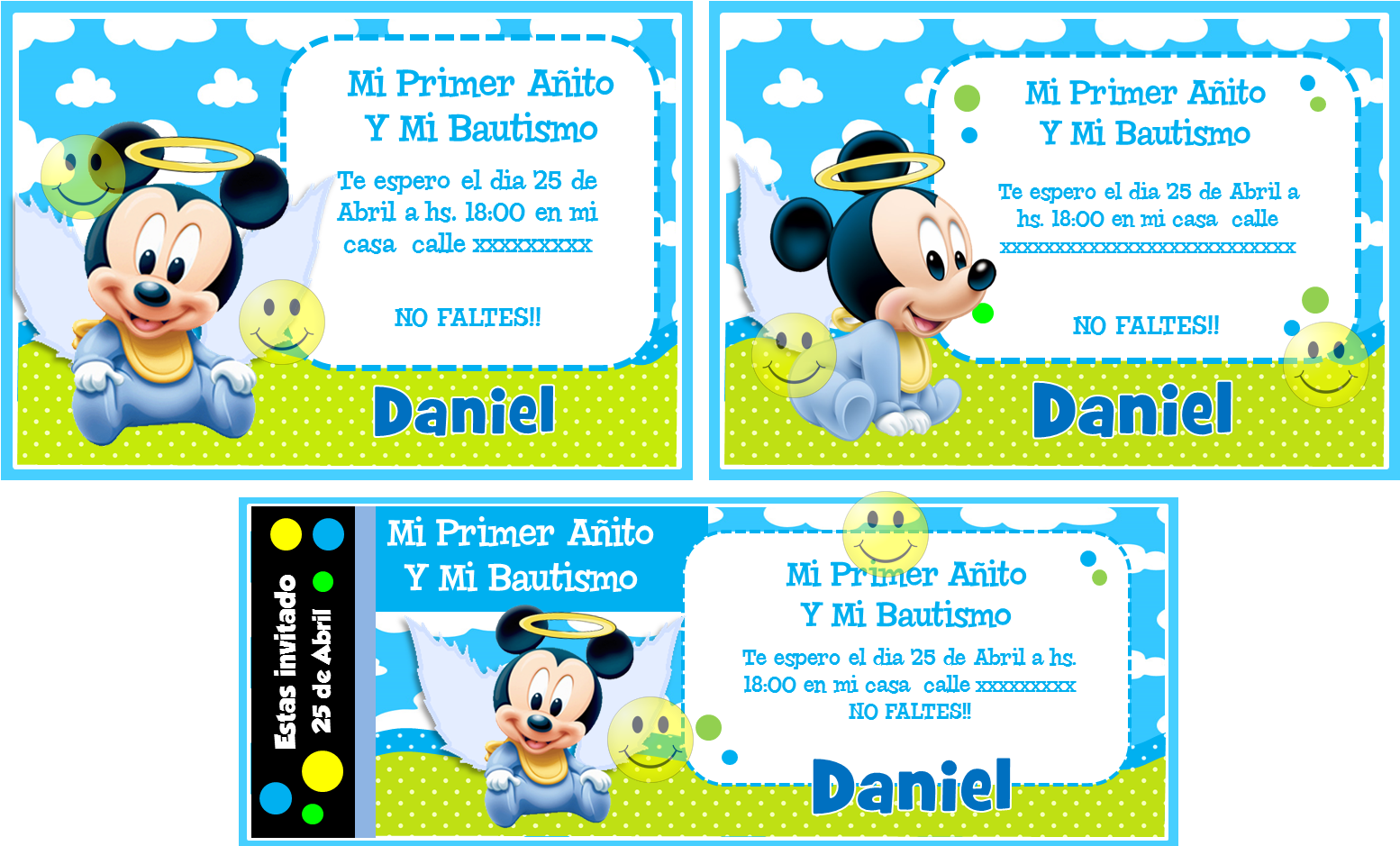 Invitacion Giratoria - Baby Disney (1553x977), Png Download