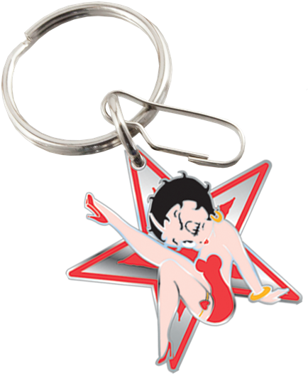 Betty Boop Star Enamel Key Chain - Plasticolor 004306r01 Volkswagen Classic Bus Enamel (575x600), Png Download