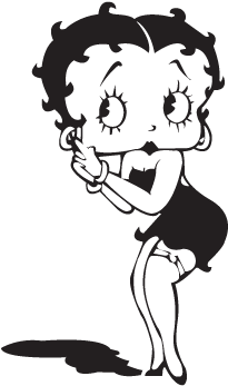 Betty Boop Vector - Black And White Betty Boop (400x400), Png Download