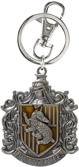 Hufflepuff Crest Keychain - Harry Potter Hufflepuff Crest Pewter Key Chain (555x555), Png Download