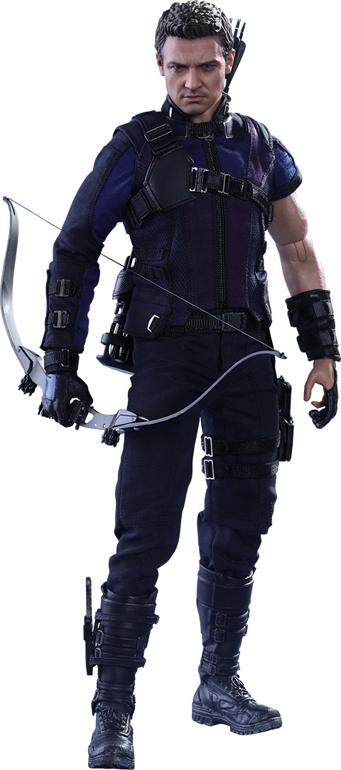 Marvel Hawkeye Sixth Scale Figure By Hot Toys - Captain America 3: Civil War - Hawkeye Action Figure (480x1082), Png Download