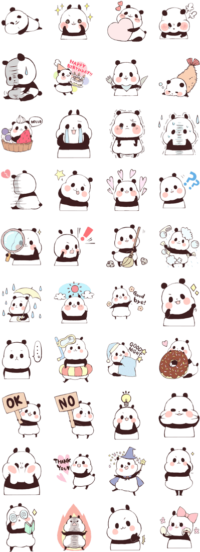 Line Creators' Stickers Panda Wallpapers, Cute Wallpapers, - Panda Line Sticker (420x1121), Png Download