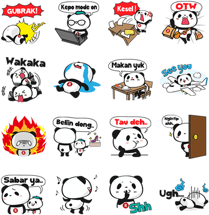 Happy Panda 2nd Season Stickers - Rakuten Happy Panda (420x448), Png Download