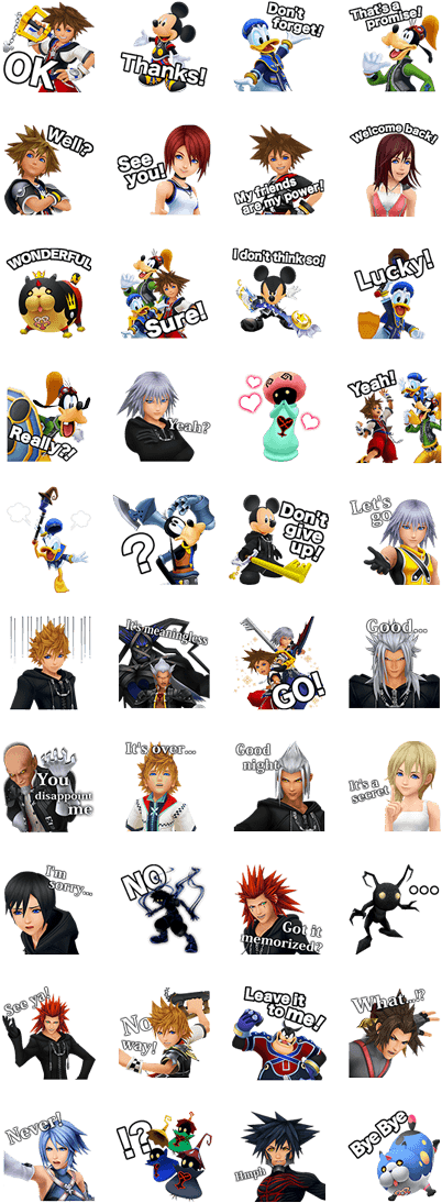 Kingdom Hearts - Kingdom Hearts Line Stickers (420x1121), Png Download