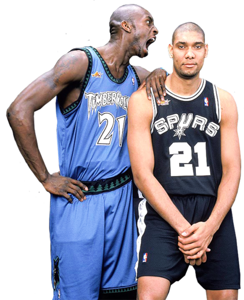 Kevin Garnett & Tim Duncan - Tim Duncan No Background (325x400), Png Download