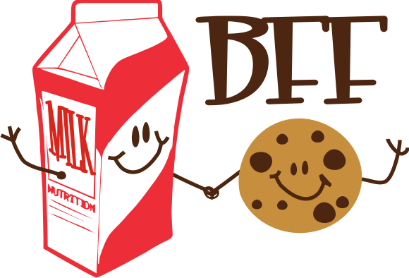 Best Friend Ban - Cookie And Milk Bff (580x394), Png Download