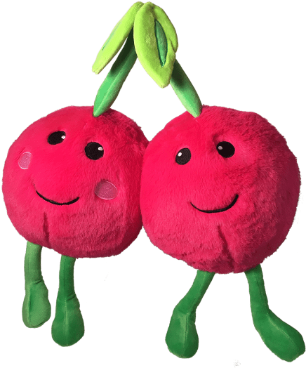 Cherries Bff Embroidered Pillow Set - Stuffed Toy (550x550), Png Download