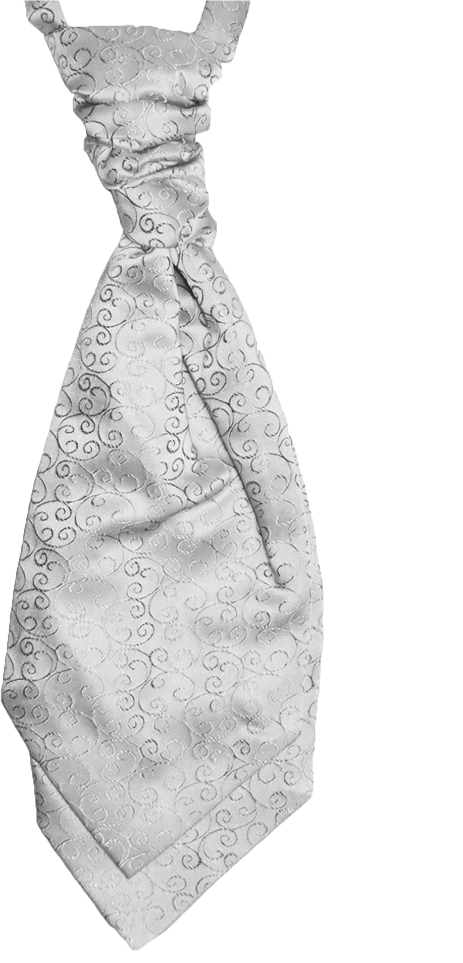Boys White Scroll Cravat And Hankie - Formal Tailor Boys Silver Scroll Cravat (1293x1914), Png Download