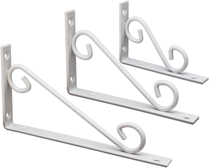 Scroll Brackets - White - Wood (800x600), Png Download