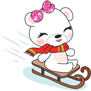 Boo Bear Sled - Design (394x357), Png Download