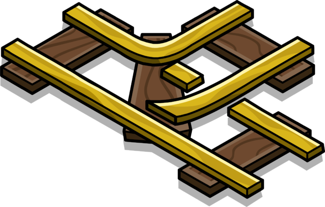 Gold Railroad Intersection Sprite 002 - Wiki (640x408), Png Download