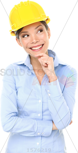 Stock Photo Of Pensive Asian Brunette Architect Wearing - Engenheiro Pensando (255x500), Png Download
