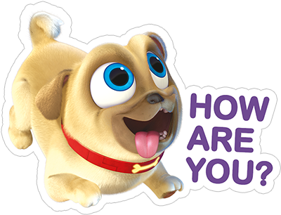 Viber Sticker «puppy Dog Pals» - Nosey Little Fucker, Aren't You? - Round Magnet (490x317), Png Download