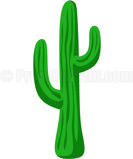 Printable Cactus Photo Booth Prop - Cactus Template Green (458x593), Png Download