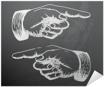 Vector Retro Vintage Pointing Hand Drawing Poster • - Drawing (400x400), Png Download