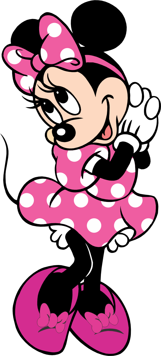 Minnie Rosa Png Clip Freeuse - Cartoon Characters Mickey And Minnie Mouse (560x1236), Png Download